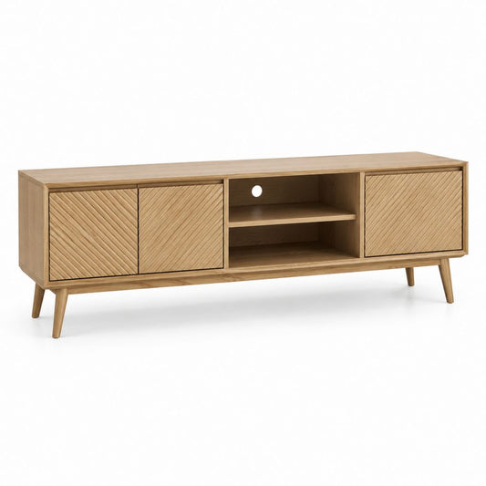 TV Lowboard Eiche furniert MDF rechteckig 160 x 40 x 55 cm